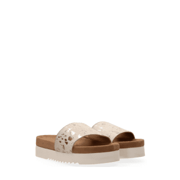 Maruti Budapest Hairon Leather Sandals In Splash Gold