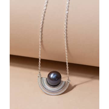 Zoe And Morgan Adella Sterling Silver And Pearl Necklace In Metallic
