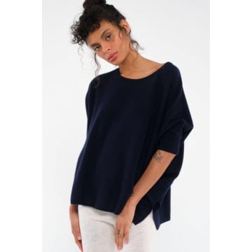 Absolut Cashmere Olympe Oversize Cashmere Scoop Neck In Nuit