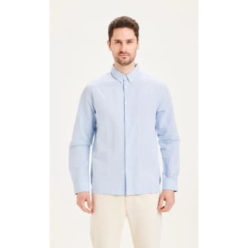 Knowledge Cotton Apparel 90803 Larch Ls Linen Custom Fit Shirt Skyway