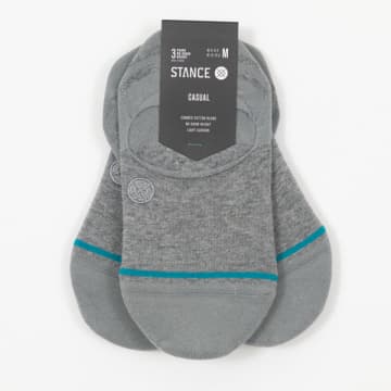 Stance Grey Staple 3 Pack No Show Invisible Socks