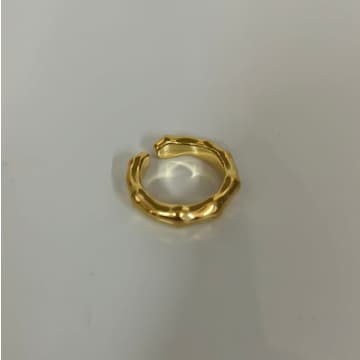 Anorak Gold Plated Brass Bamboo Ring
