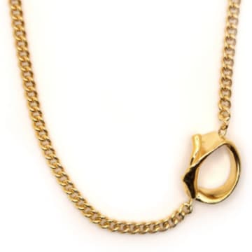 Hannah Bourn Inline Smooth Fragmented Shell Necklace In Gold