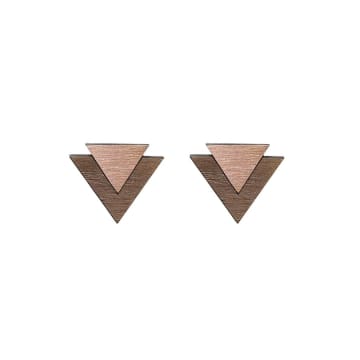 A New Form Art Wood And Copper Cufflinks In Metallic