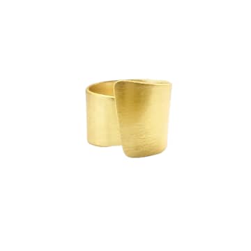 Hakel Adjustable Overlayed Ring Bathed In Gold