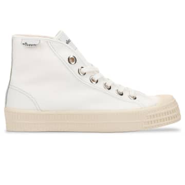 Novesta Star Dribble Contrast Stitch Trainers In White