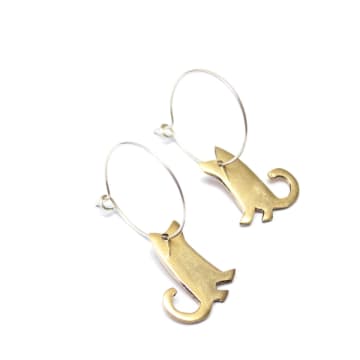 Aarven Canis Lupus Small Charm Hoop Dog Earrings