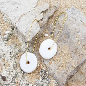 Aarven White Ceramic Zawadi Earrings