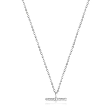 Ania Haie Silver Rope T-bar Necklace In Metallic