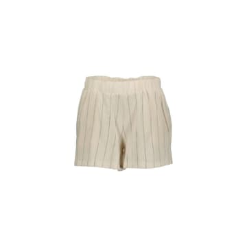 Esprit Striped Organic Cotton Shorts In Off White
