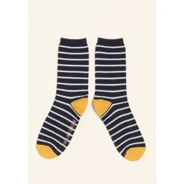Brakeburn Navy Stripe Sock In Blue
