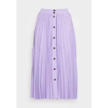 Selected Femme Plisse Skirt In Violet In Purple