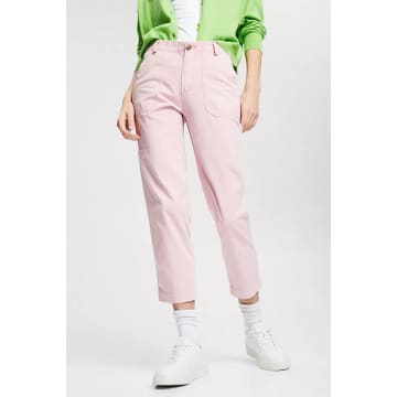 Esprit Cargo-style Cotton Trousers In Pink