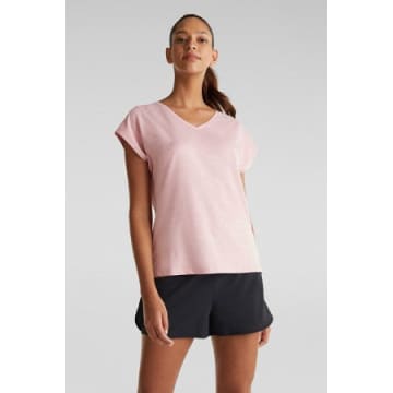 Esprit Melange Stretch Top In Pink E-dry