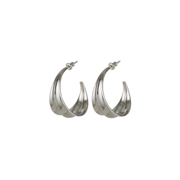 Rachel Entwistle Athena Hoop Earrings Silver In Metallic