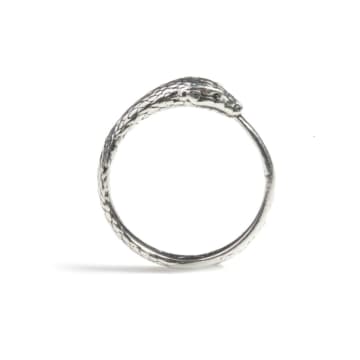 Rachel Entwistle Ouroboros Snake Ring Silver In Metallic