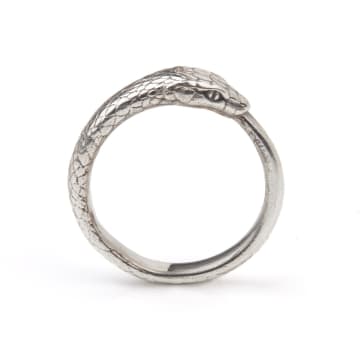 Rachel Entwistle Ouroboros Snake Ring Large In Metallic