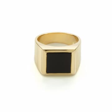 Shop Rachel Entwistle Plato Onyx Ring In Gold