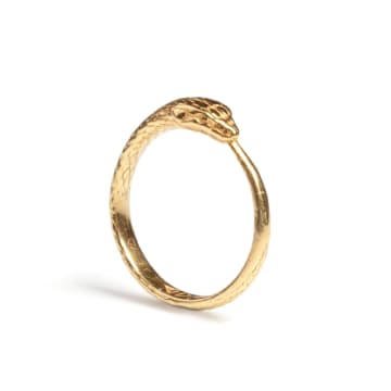 Rachel Entwistle Ouroboros Snake Ring In Gold