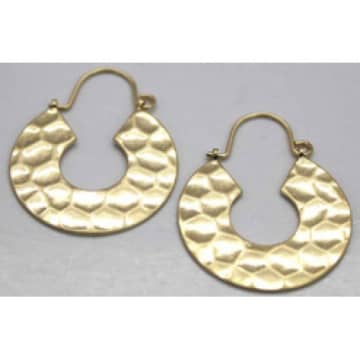 Isles & Stars Hammered Textured Round Earrings In Metallic
