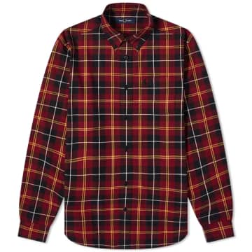 Fred Perry Authentic Tartan Shirt Tawny Port