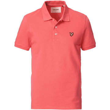 Shop Lyle & Scott Plain Polo Shirt Electric Pink