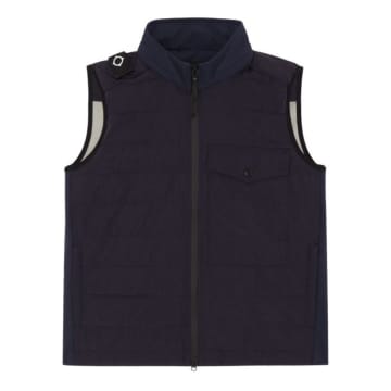 Ma Strum Softshell Down Quilt Gilet Ink Navy In Blue