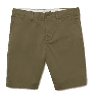 Lacoste Slim Fit Stretch Cotton Bermuda Shorts Green Khaki
