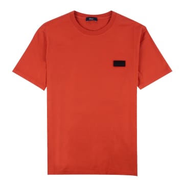 Shop Herno Cotton Tee Embroidered Logo Patch Removable Paprika Red