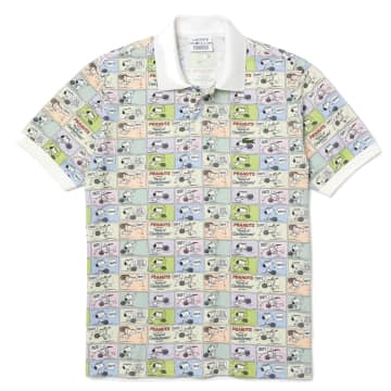 Lacoste X Peanuts Contrast Collar Polo Shirt Print White