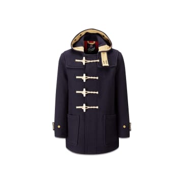 Gloverall Union Jack Mid Monty Duffle Coat Navy In Blue