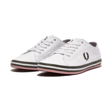 Fred Perry Kingston Twill White, Hunting Green & Pink