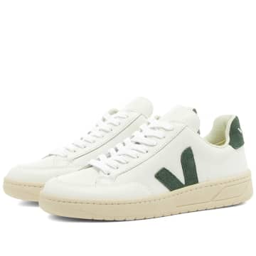 Shop Veja V-12 Leather Sneaker White & Green