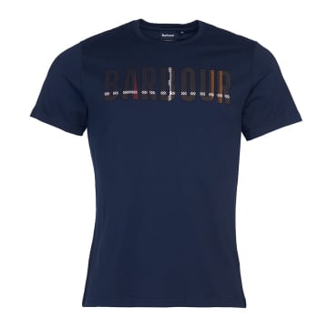 Barbour Wallace Tee Navy In Blue