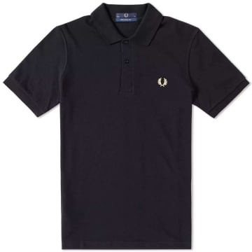 Fred Perry Reissues Original Plain Polo Black & Champagne