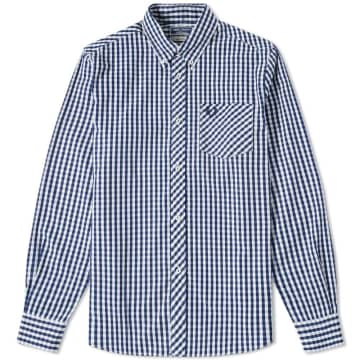 Fred Perry Reissues Gingham Shirt Navy In Blue
