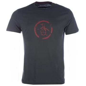 Original Penguin Distressed Circle Logo T-shirt Charcoal