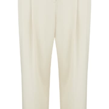 Shop Harris Wharf Pleated Trousers Techno Viscose In Ivory