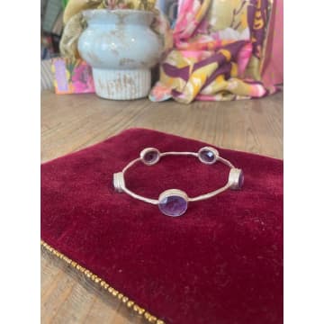 Silver Siren Silver Bracelet With Assorted Stones In Metallic