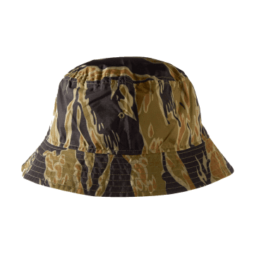 Maharishi Camo Tech Reversivle Bucket Hat Tigerstripe & Olive In Green