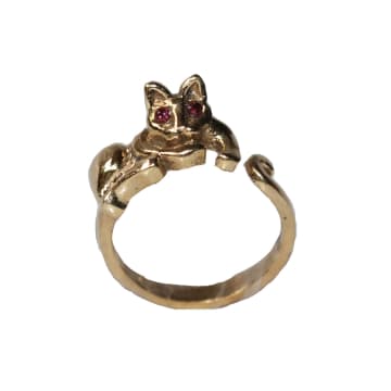 Urbiana Adjustable Cat Ring In Metallic