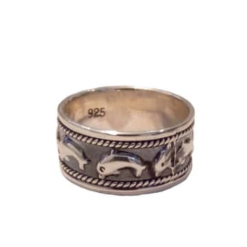 Urbiana Premium Sterling Silver Dolphin Ring In Metallic