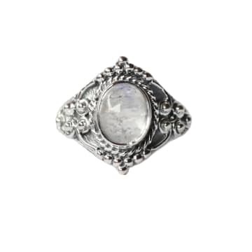 Urbiana Oval Silver Ring With Stone In Brown