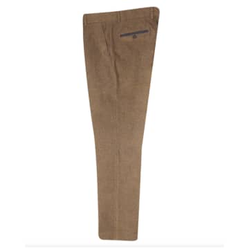 Fratelli Tweed Herringbone Suit Trouser In Brown