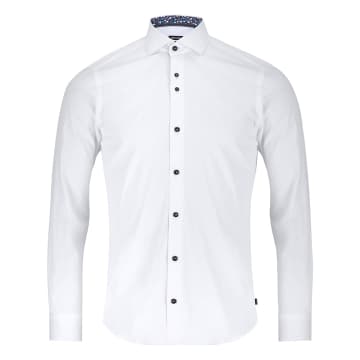 Remus Uomo Cut-away Collar Stretch Shirt In White