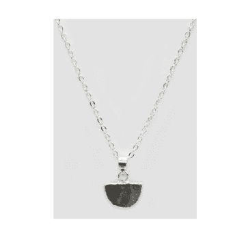 Lark London Lark Semi-circle Pendant Necklace In Metallic