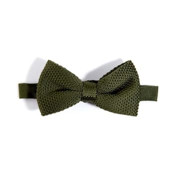 Lark London Broni&bo Moss Green Knitted Bow Tie