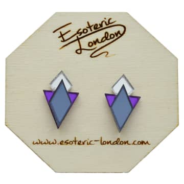 Esoteric London Classic Geometric Stud Earrings In Grey