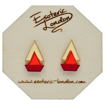 Esoteric London Classic Geometric Stud Earrings In Gold
