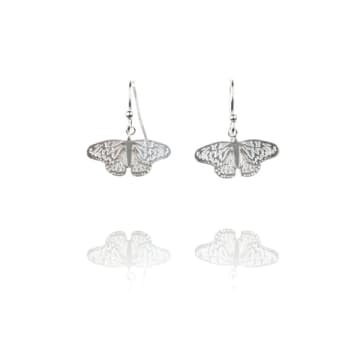 Amanda Coleman Sterling Silver Butterfly Earrings In Metallic